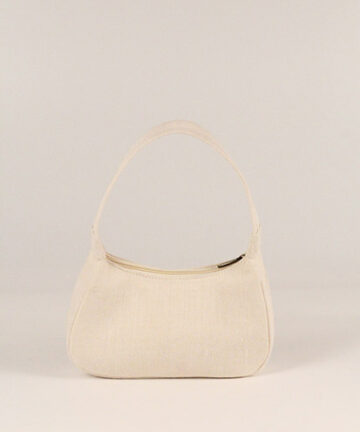AMY - Creme White Blend Fabric Jute Cotton Hand Bag