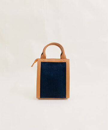 ANTON - Blue Brown Jute Cotton Crossbody Sling Bag