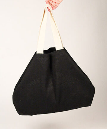 CORDON IN BLACK - Minimal Sack Jute Tote Bag