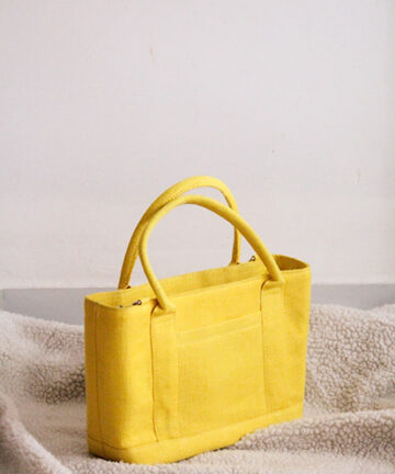 BROOKLYN - Lime Yellow Jute Crossbody Bag