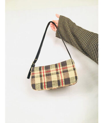 BURBERRY - Patterned Inspired Jute Baguette