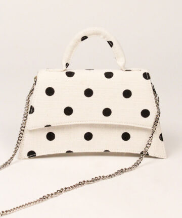 DELILAH - Polka Printed Jute Sling Bag