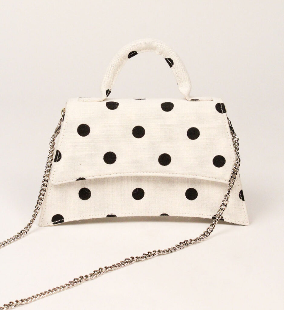 DELILAH – Polka Printed Jute Sling Bag