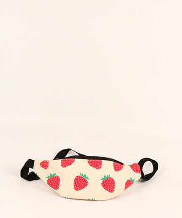 FRAISE - Strawberry Printed Canvas Jute Fanny Pack