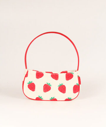 FRESA - Strawberry Printed Jute Shoulder Bag