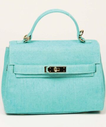 GEORGIA - Classy Turquoise Jute Hand Bag