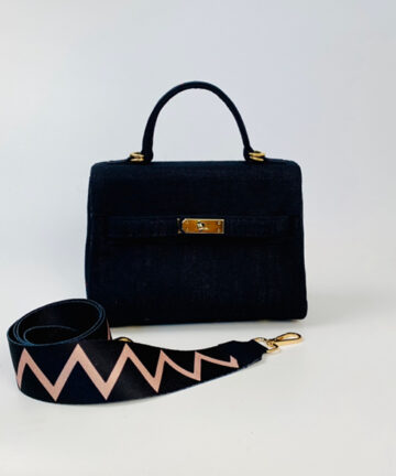 HAILEY - Classy Luxe Finish Jet Black Handbag