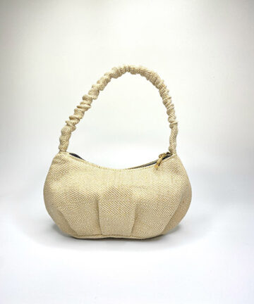 BISCO - Biscuit Beige Shoulder Bag with Crushed Straps