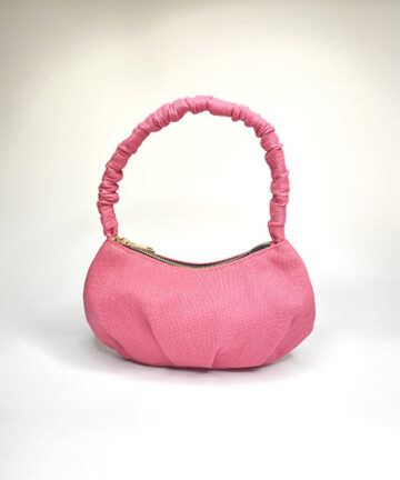 BOOMER - Bubblegum Pink Shoulder Bag with Crushed Straps