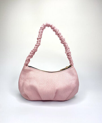 BLUSH - Pastel Pink Shoulder Bag with Crushed Straps