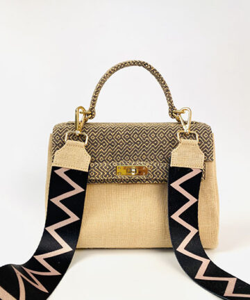 DAPHNEY - Classy Natural Golden Beige Jute Hand Bag