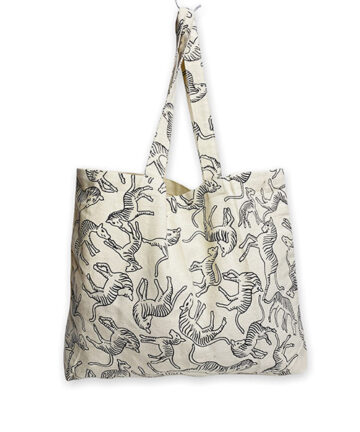 TOD - Casual Printed Jute Canvas Tote
