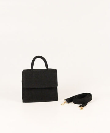 RAVEN - Black Jute Mini Sling Bag