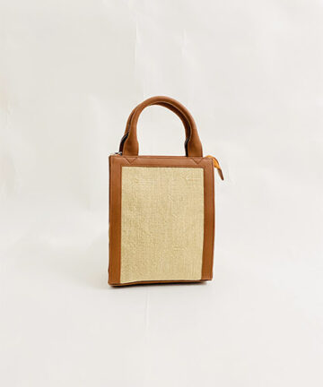 VIENA - Beige Brown Jute Cotton Crossbody Sling Bag