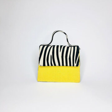 ZULU Zebra Printed Jute Mini-Bag