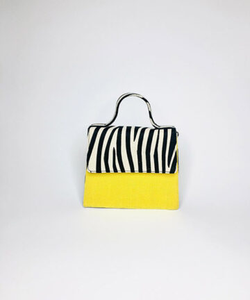 ZULU Zebra Printed Jute Mini-Bag